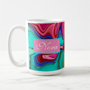 Mug Aquarelle en marbre rose abstrait moderne personna