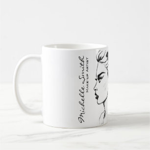 Mug Aquarelle encre noir et blanc maquillage femme