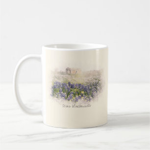 Mug Aquarelle esquissée du champ Bluebonnet