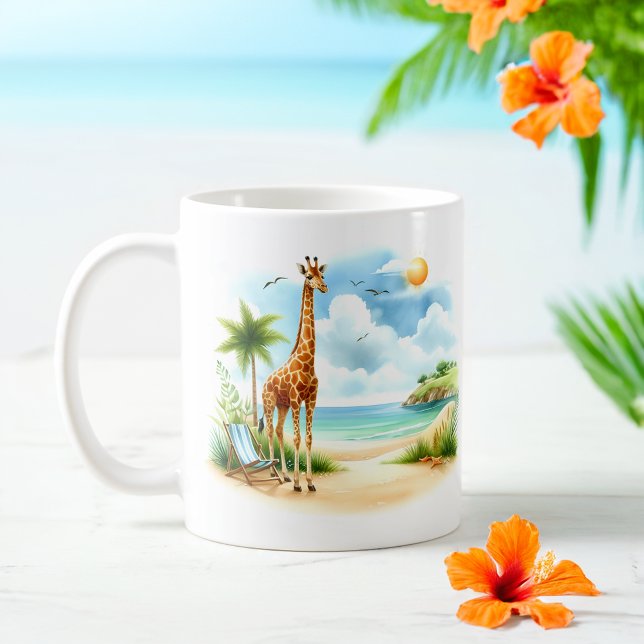 Mug Aquarelle estivale Grenouille sur la plage (Créateur téléchargé)