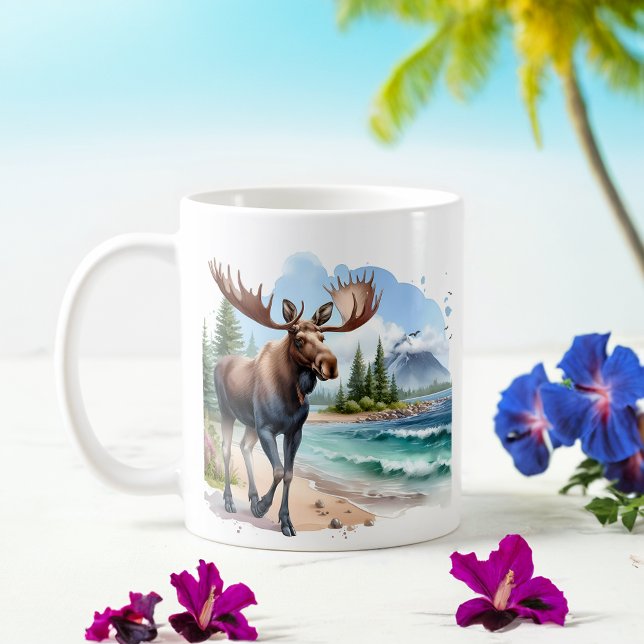 Mug Aquarelle estivale Oie sur la plage (Créateur téléchargé)