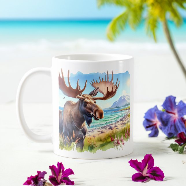 Mug Aquarelle estivale Oie sur la plage (Créateur téléchargé)