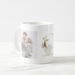 Mug Aquarelle et or   Lettre photo C Monogramme