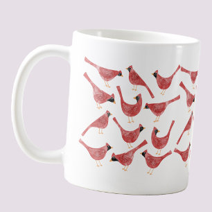 Mug Aquarelle Festive Cardinal Bird