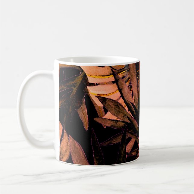 Mug Aquarelle feuille tropicale, maillot de bain sans  (Gauche)