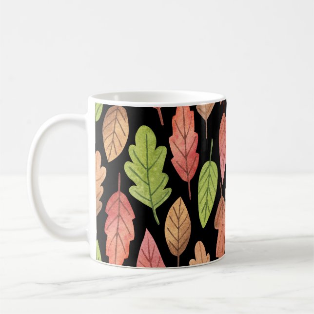Mug Aquarelle feuilles d'automne : motif transparent (Gauche)