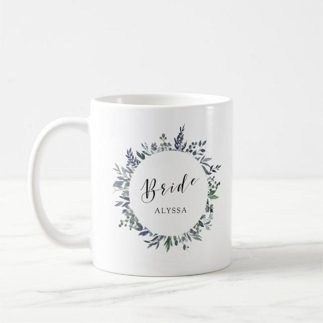 Mug Aquarelle feuillue | Mariée (Gauche)