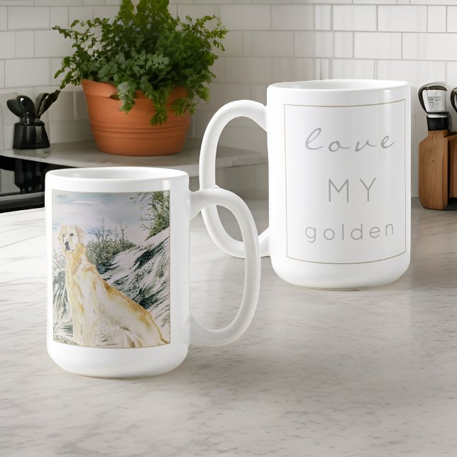 Mug Aquarelle Fière Golden Retriever Chien (Créateur téléchargé)