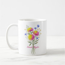 Aquarelle Fleur de Naissance Chrysanthème Personna