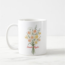 Aquarelle Fleur de Naissance Narcisse Personnalisé