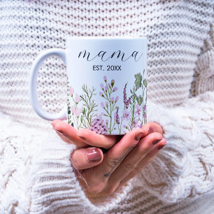Mug Aquarelle Fleur sauvage Floral Botanique Nouvelle 