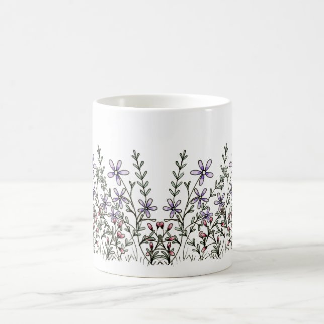 Mug Aquarelle Fleur sauvage simple (Centre)