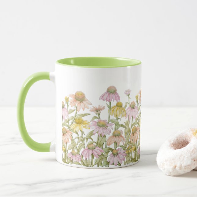 Mug Aquarelle fleurie d'art botanique (Avec donut)