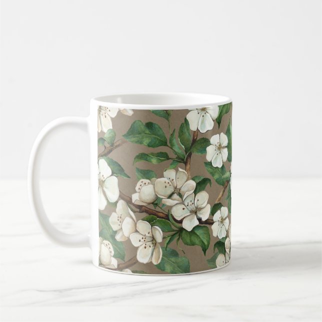 Mug Aquarelle Fleurs Apple : Motif Vintage. (Gauche)