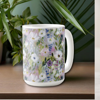 Mug Aquarelle Fleurs de Prairie Douce