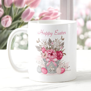 Mug Aquarelle Fleurs de printemps OEufs de Pâques Pers