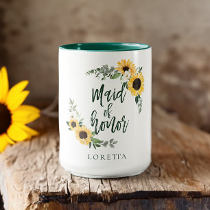Mug Aquarelle Fleurs de soleil Fleur sauvage Maid Of H