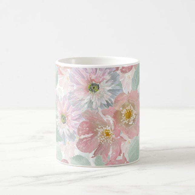 Mug Aquarelle fleurs délicates. (Centre)