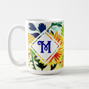 Mug Aquarelle Fleurs Monogrammes