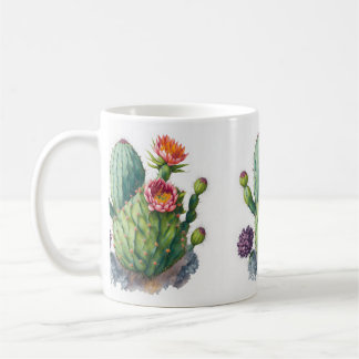 Mug Aquarelle Floral Cactus Succulent Cadeau Plante