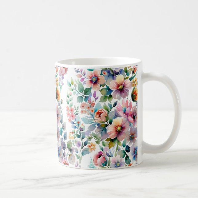 Mug Aquarelle Floral Motif sans joint (Droite)