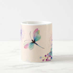 Mug Aquarelle Floral Papillon Parties scintillant de j