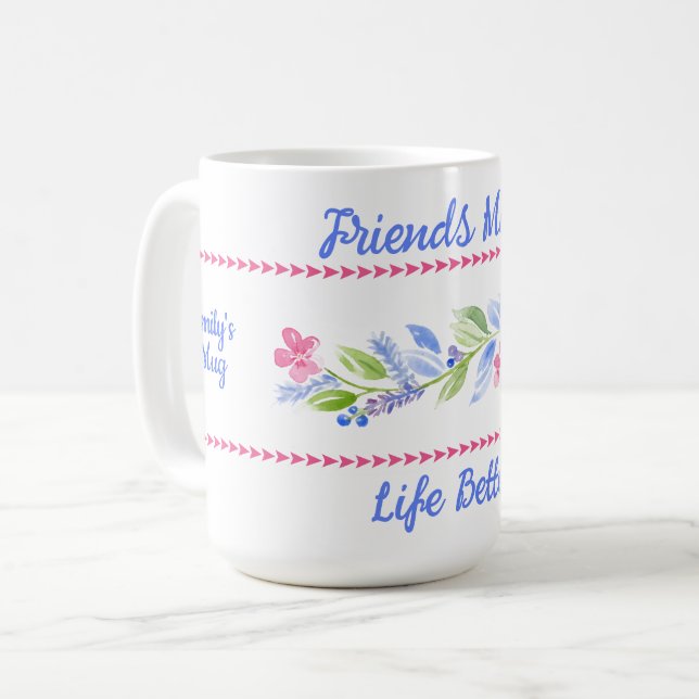 Mug Aquarelle Floral Pastel SOIS GENTIL (Devant gauche)