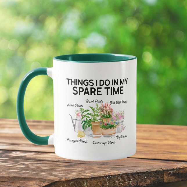 Mug Aquarelle Floral Plante Funny Citation jardinage (In situ Kitchen table)