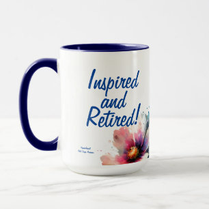 Mug Aquarelle florale blues à la retraite