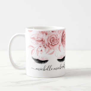 Mug Aquarelle florale de l'or rouge Rose