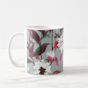 Mug Aquarelle Florale : Fleurs dessinées à la main.