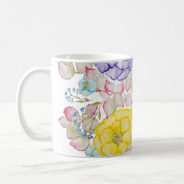 Mug Aquarelle florale motif élégant (Gauche)
