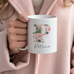 Mug Aquarelle florale - P<br><div class="desc">Offrez cette magnifique tasse en cadeau à votre fête de mariage, à votre mère ou à votre ami! !</div>