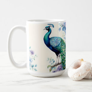 Mug Aquarelle florale Peacock