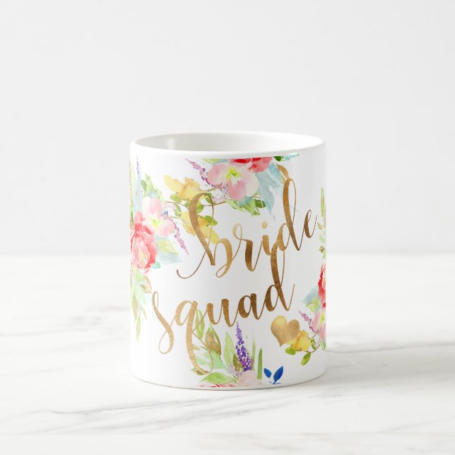 Mug Aquarelle florale PixDezines|Equipe de mariée (Centre)