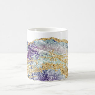 Mug *~* Aquarelle Géode Gold Parties scintillant Rock