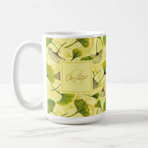 Mug Aquarelle Ginkgo Biloba Feuille Motif botanique
