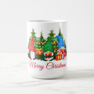 Mug Aquarelle Gnomes Rouge Joyeux feux de Noël