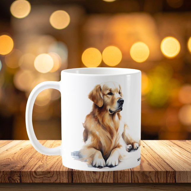 Mug Aquarelle Golden Retriever Ai moderne (Créateur téléchargé)