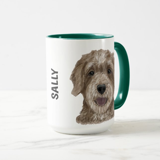 Mug Aquarelle Goldendoodle Boug personnalisé (Devant droit)