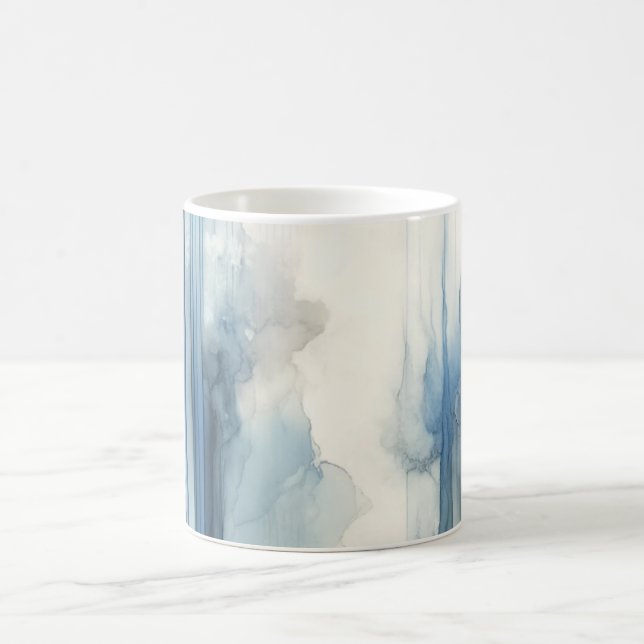 Mug Aquarelle Grandes Art - Fluide Bleu Ombre (Centre)