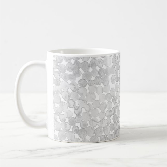 Mug Aquarelle gris point cercle gris peint motif (Gauche)