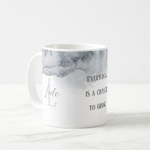 Mug Aquarelle grise Monogramme et nom Musique