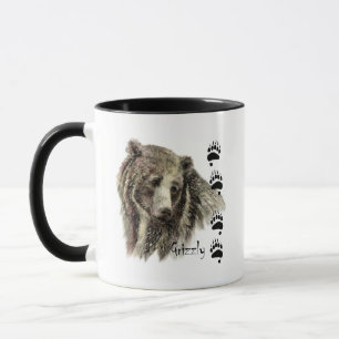 Mug Aquarelle Grizzli Ours Faune Nature Art