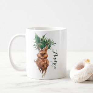 Mug Aquarelle grumeuse Plante Mandrake Nom personnalis