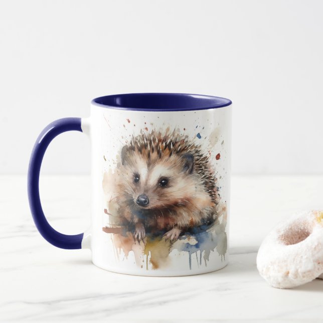 Mug Aquarelle Hérisson (Avec donut)