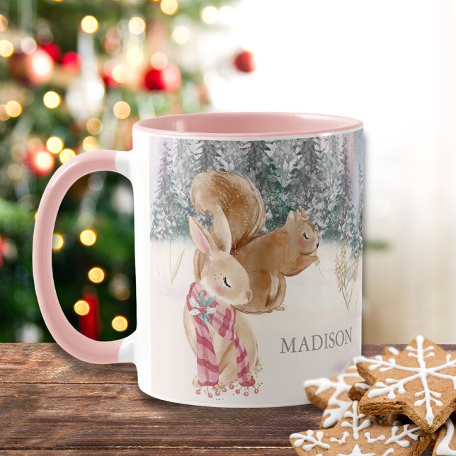 Mug Aquarelle Hiver Écureuil Nom des forêts (Créateur téléchargé)