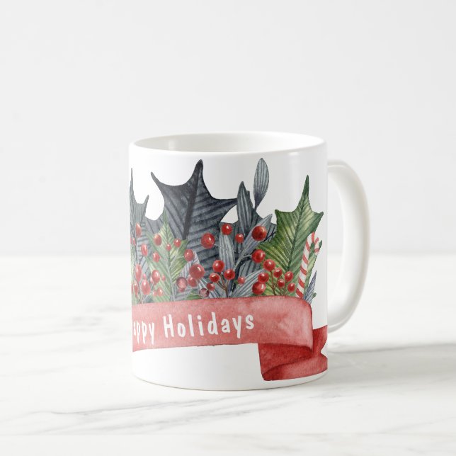Mug Aquarelle Holly Banner personnalisable (Devant droit)
