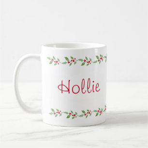 Mug Aquarelle Holly Garland