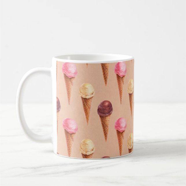 Mug Aquarelle illustration de crème glacée. Pat sans j (Gauche)